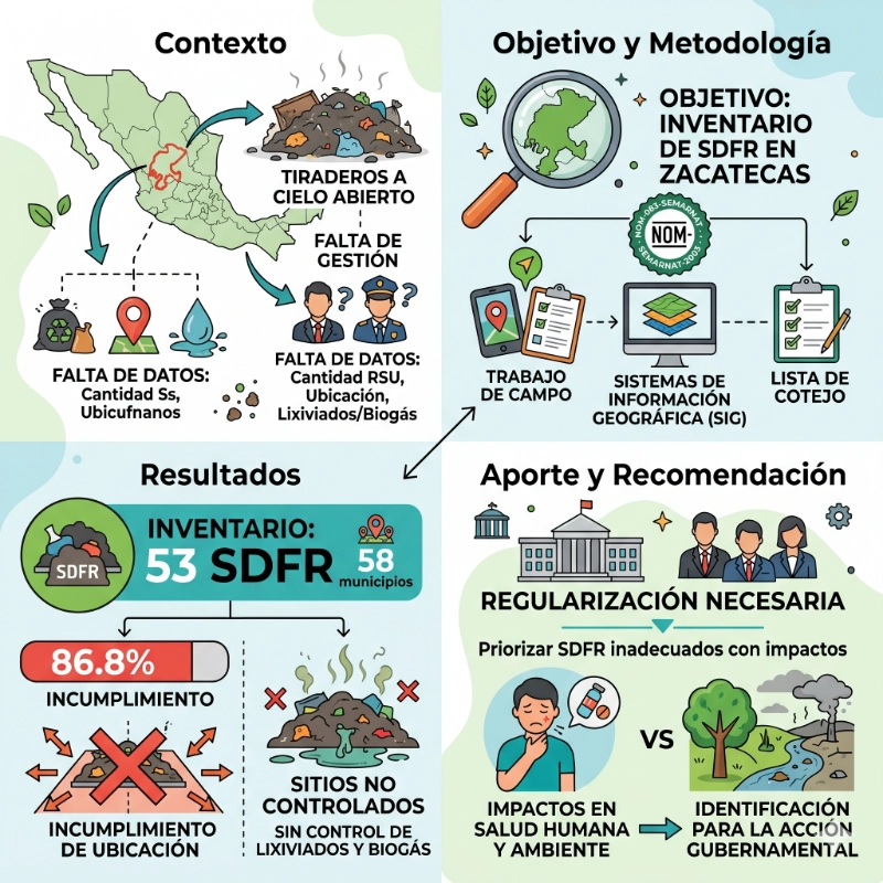 Inventory and environmental compliance assessment of final waste disposal sites of Zacatecas, Mexico