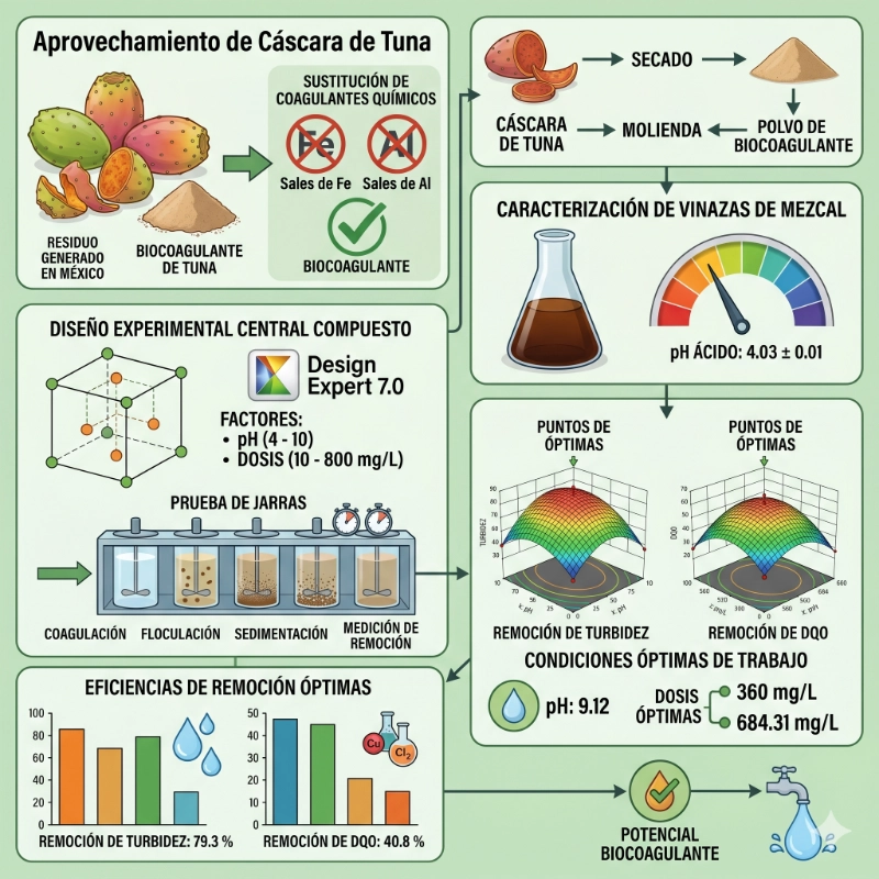 Biocoagulante de cáscara de tuna: Una alternativa para remover contaminantes en las vinazas de mezcal